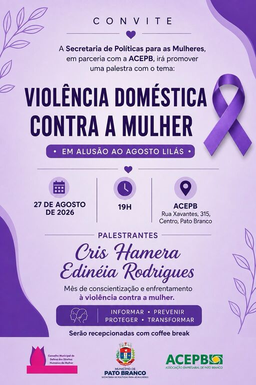 O evento acontece no dia 27 de agosto de 2026, às 19h, no auditório da ACEPB, e contará com recepção especial (coffee break) para os participantes.