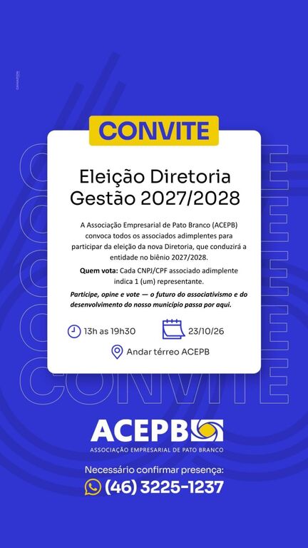 ACEPB elege nova diretoria para o biênio 2027/2028